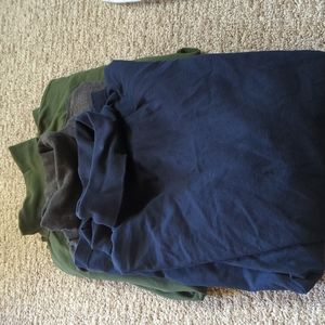 Men's small turtlenecks lands in super t Olive gray and blue